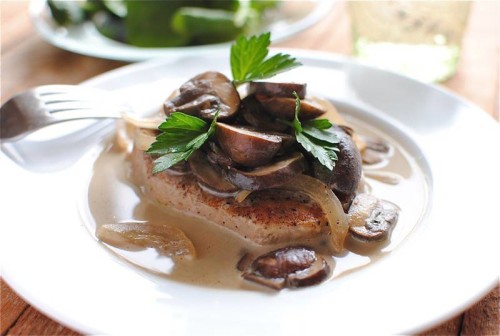 Porkchop With Wine And Mushroom